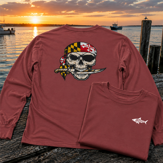 Maryland Flag Pirate Bandanna Long T-Shirt