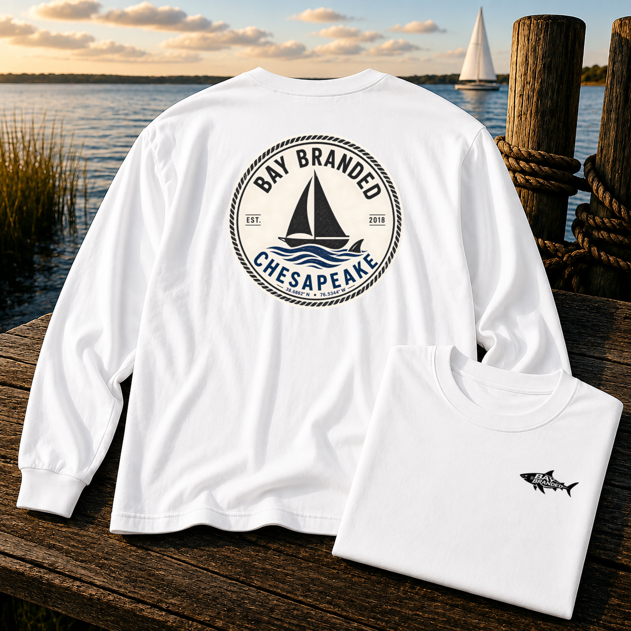 Sailboat Coordinates Long T-Shirt