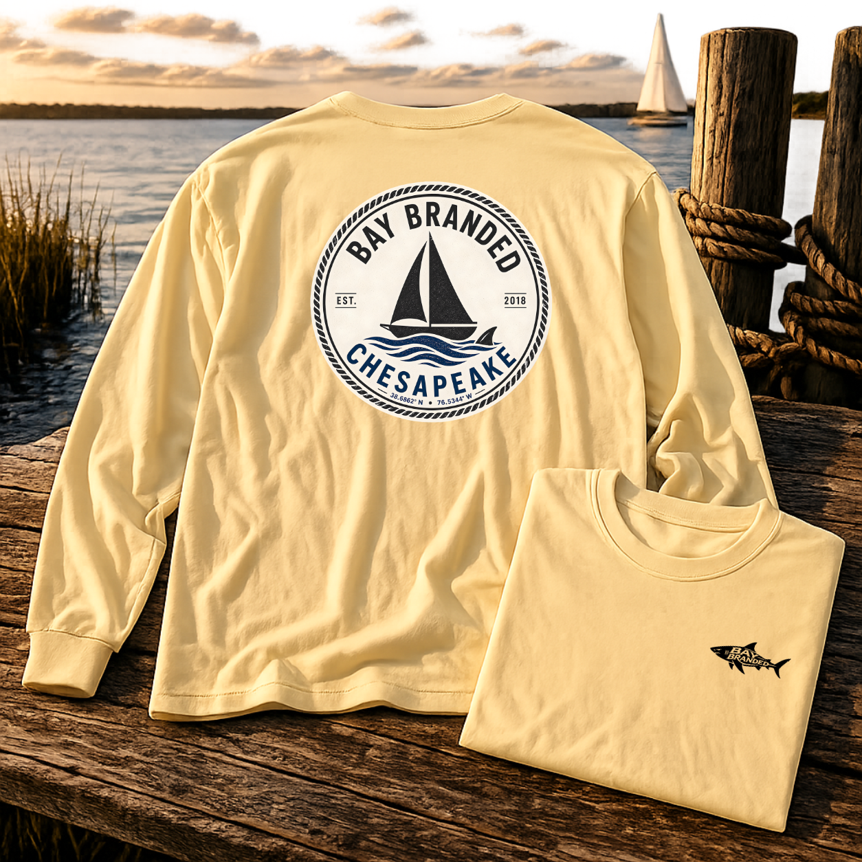 Sailboat Coordinates Long T-Shirt