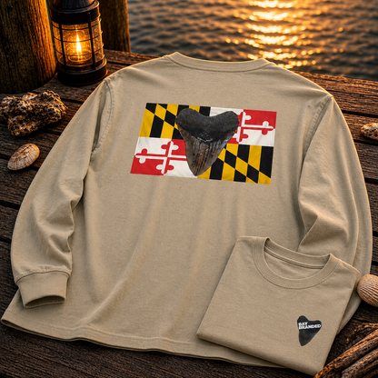 Maryland Flag Megalodon Long Shirt