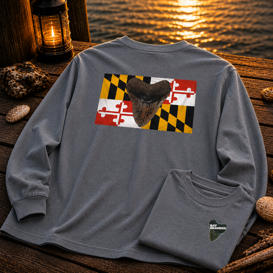 Maryland Flag Megalodon Long Shirt