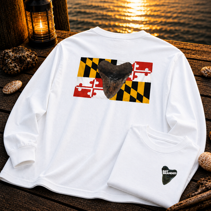 Maryland Flag Megalodon Long Shirt
