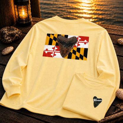 Maryland Flag Megalodon Long Shirt