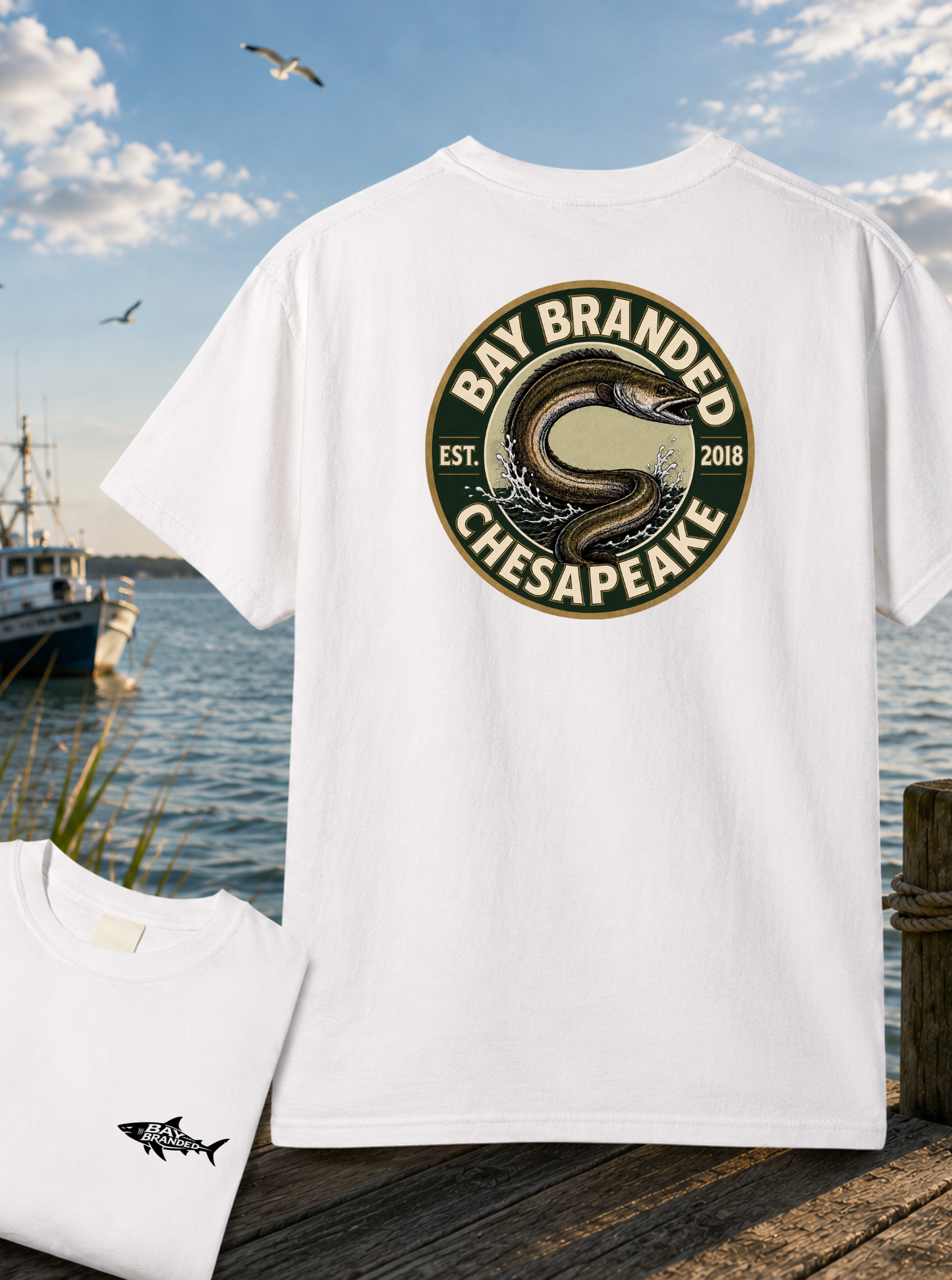 Chesapeake Eel Vintage Badge T-Shirt
