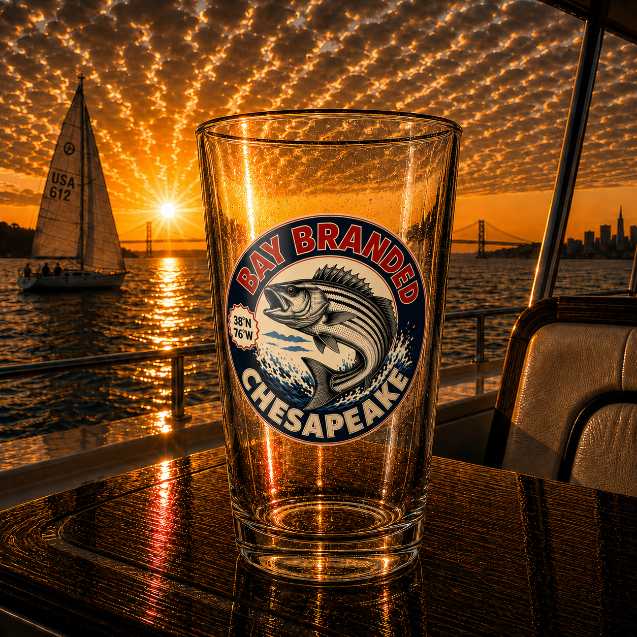 Jumping Rock Fish Glass - 16oz