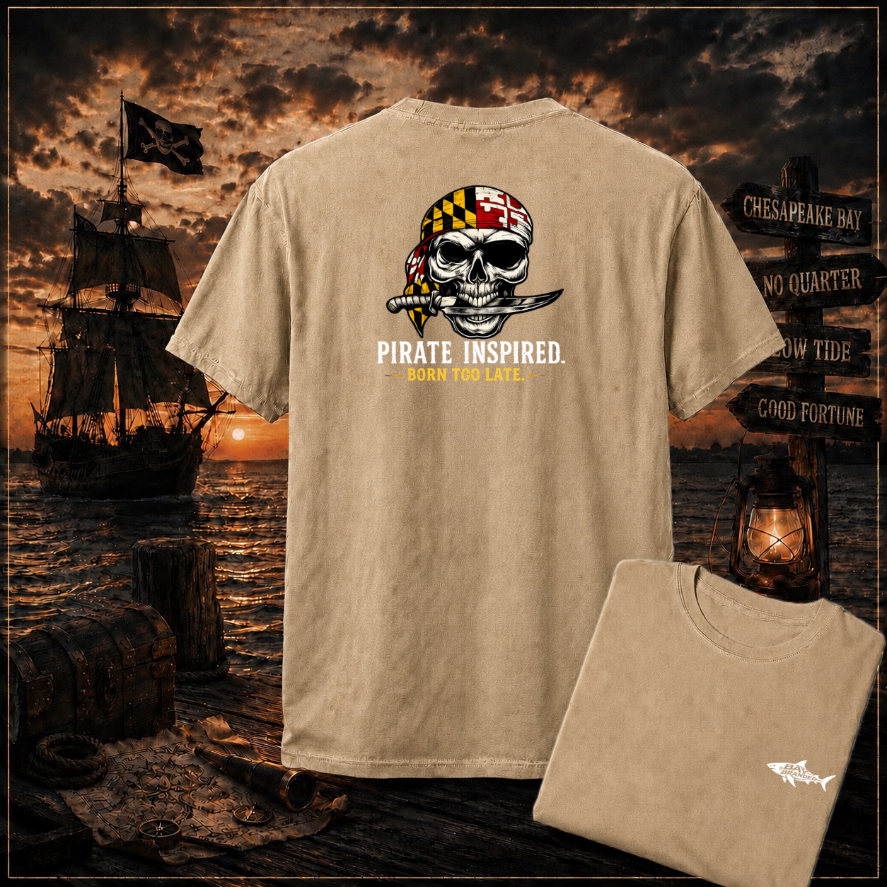 Born Too Late Maryland Pirate T-Shirt