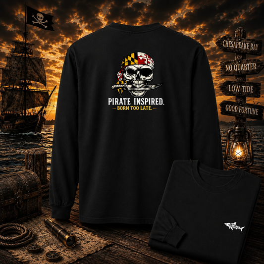 Born Too Late Maryland Pirate Long T-Shirt