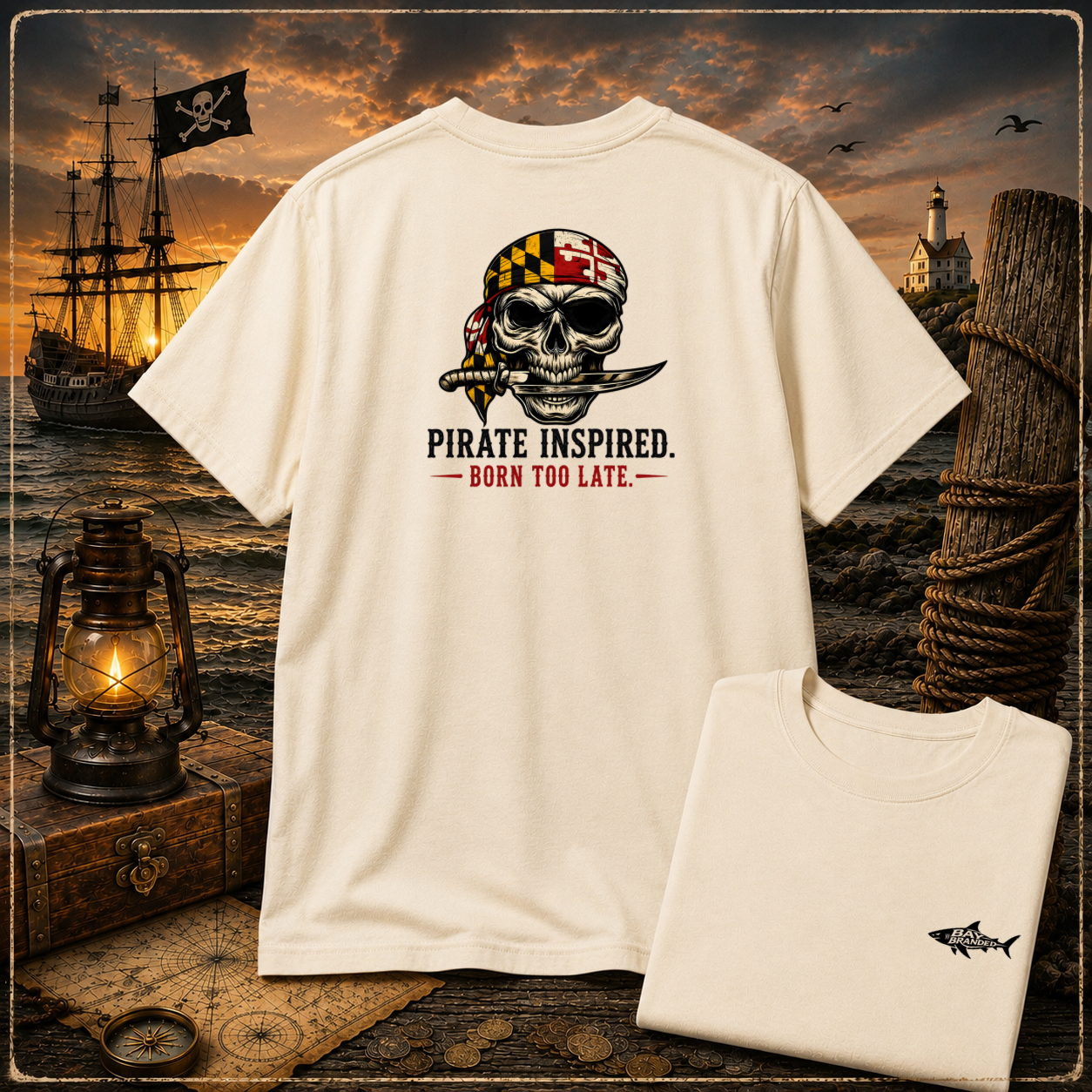 Born Too Late Maryland Pirate T-Shirt