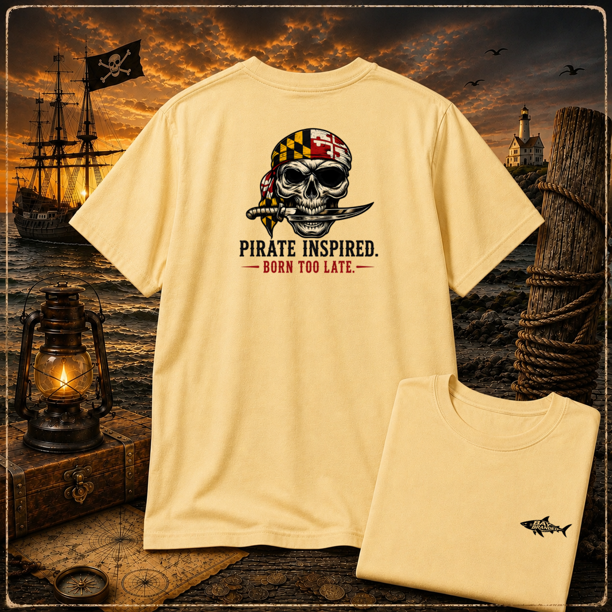 Born Too Late Maryland Pirate T-Shirt