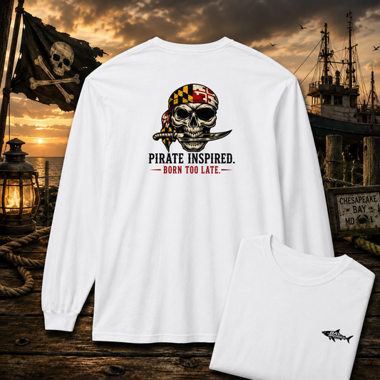 Born Too Late Maryland Pirate Long T-Shirt