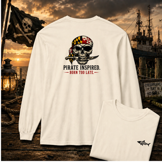 Born Too Late Maryland Pirate Long T-Shirt