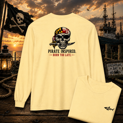 Born Too Late Maryland Pirate Long T-Shirt
