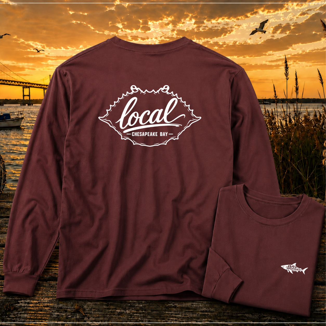 Local Chesapeake Blue Crab Long T-Shirt