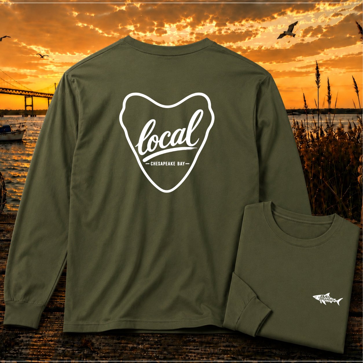Local Chesapeake Megalodon Long T-Shirt
