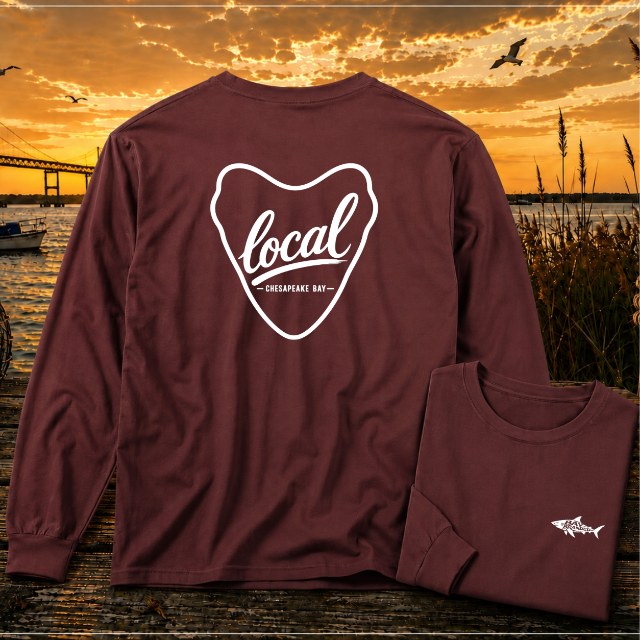 Local Chesapeake Megalodon Long T-Shirt
