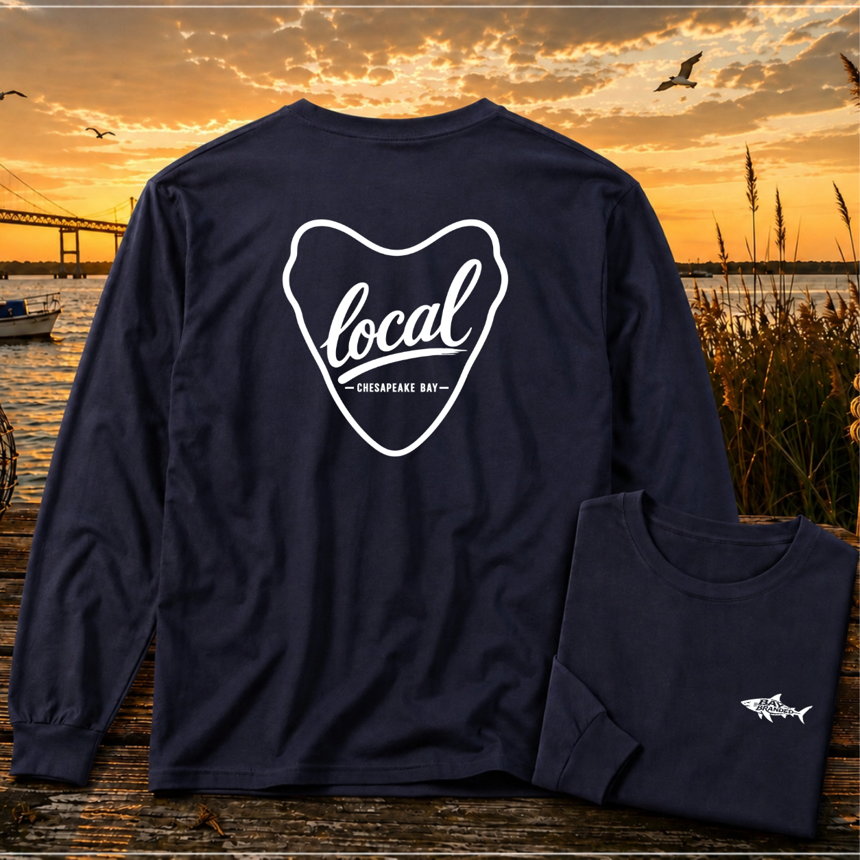 Local Chesapeake Megalodon Long T-Shirt