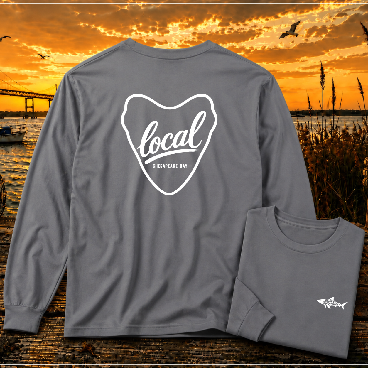 Local Chesapeake Megalodon Long T-Shirt