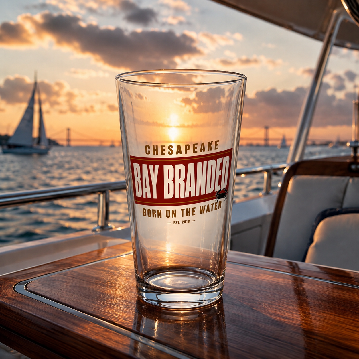 Bay Branded Banner Glass - 16oz