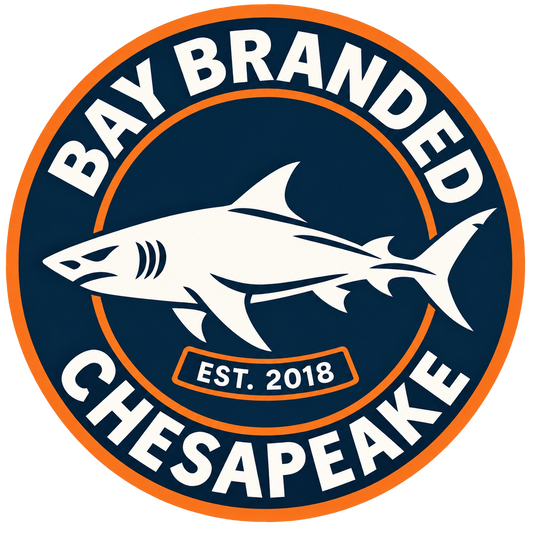 Megalodon Navy Orange Badge Sticker