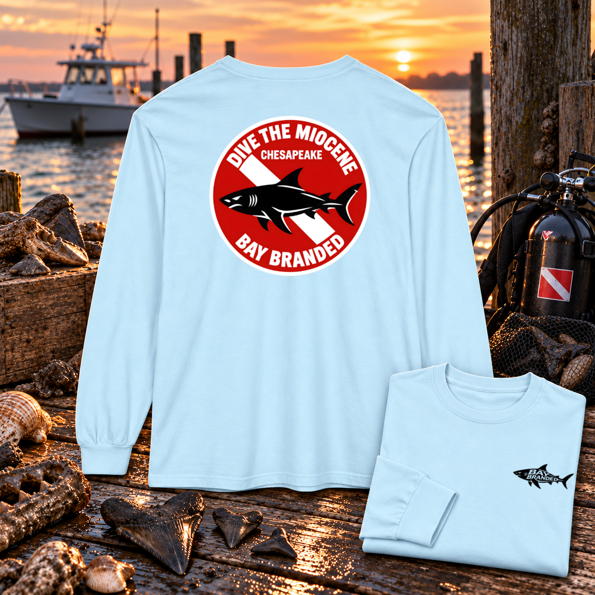 Chesapeake Dive the Miocene Long Shirt