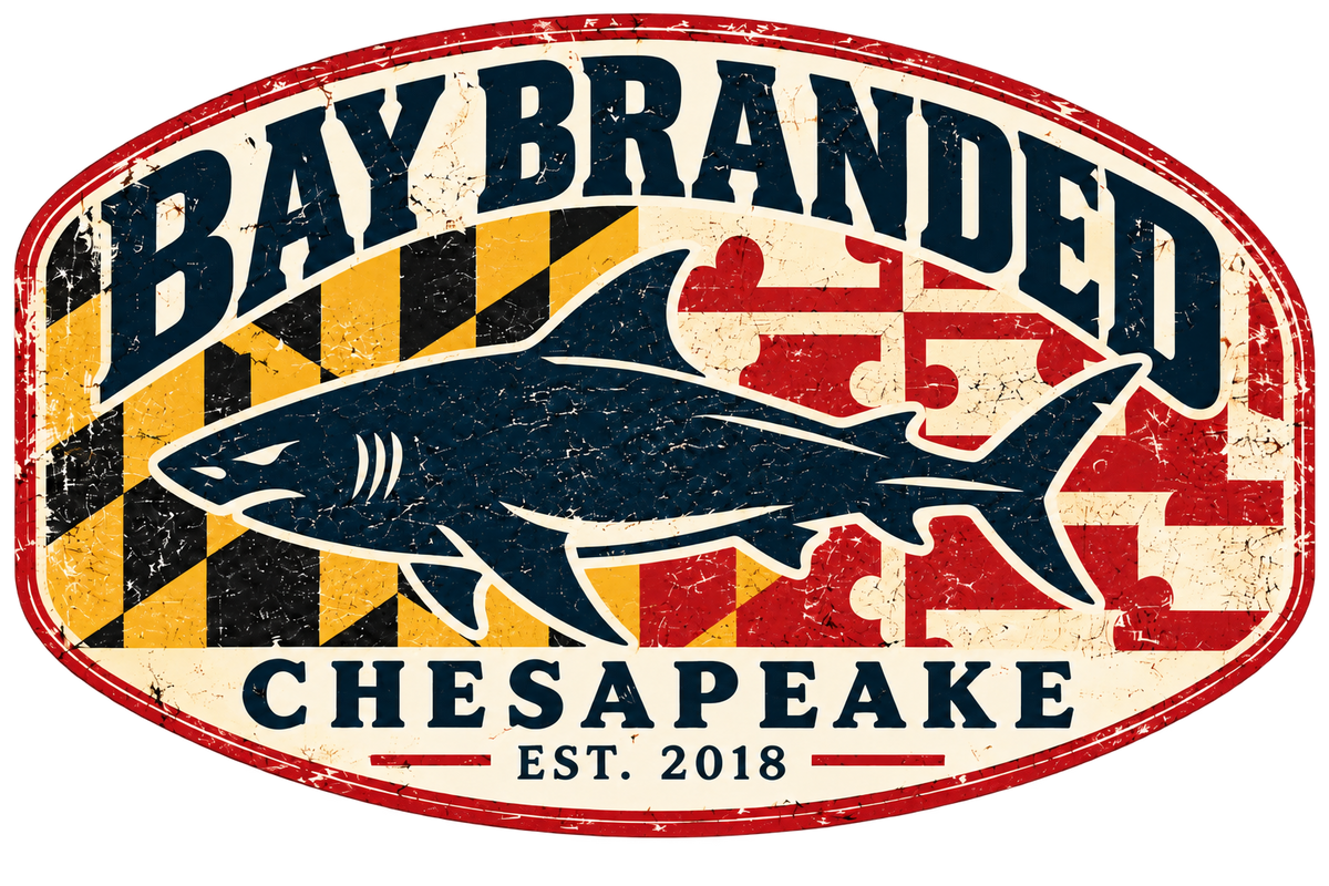 Maryland Flag Megalodon Logo Sticker