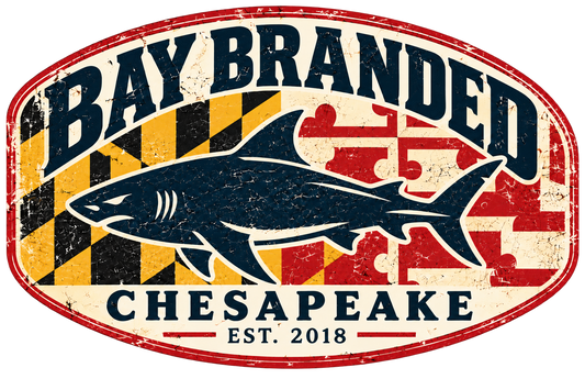 Maryland Flag Megalodon Logo Sticker