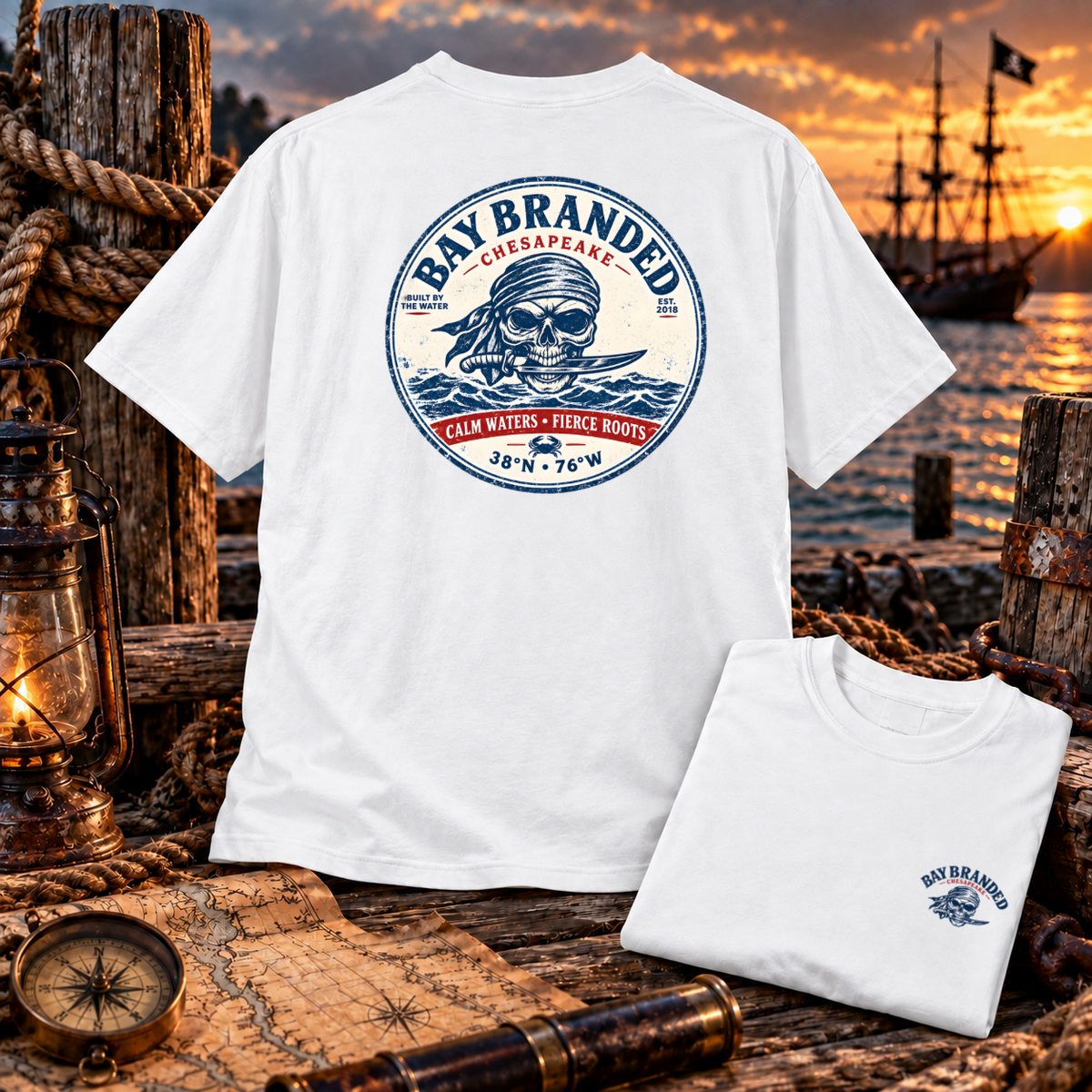 Calm Waters Fierce Roots Pirate T-Shirt