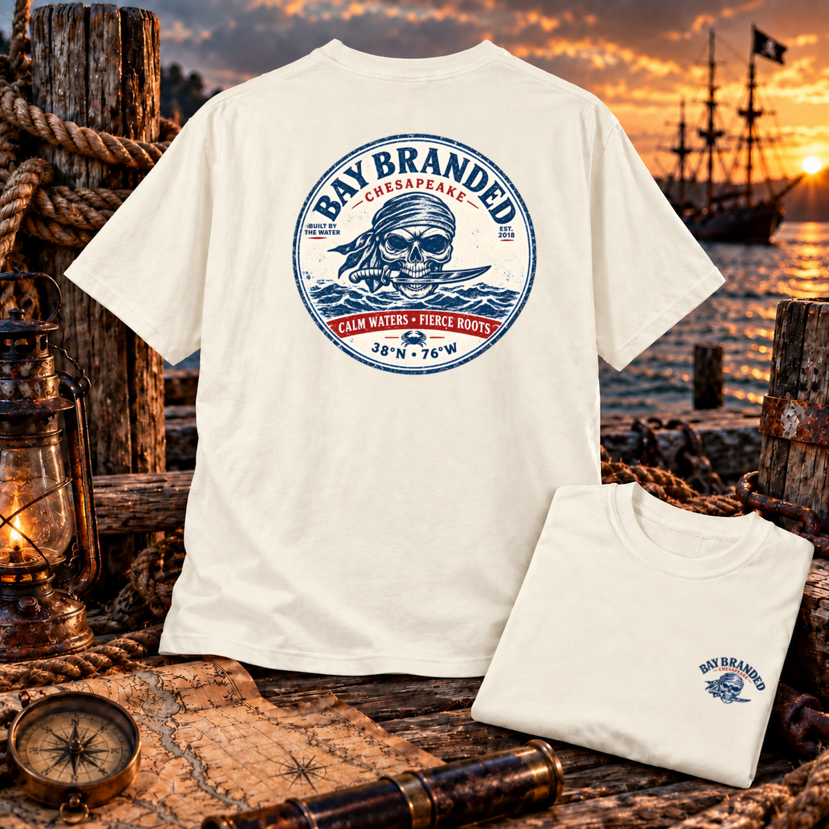 Calm Waters Fierce Roots Pirate T-Shirt