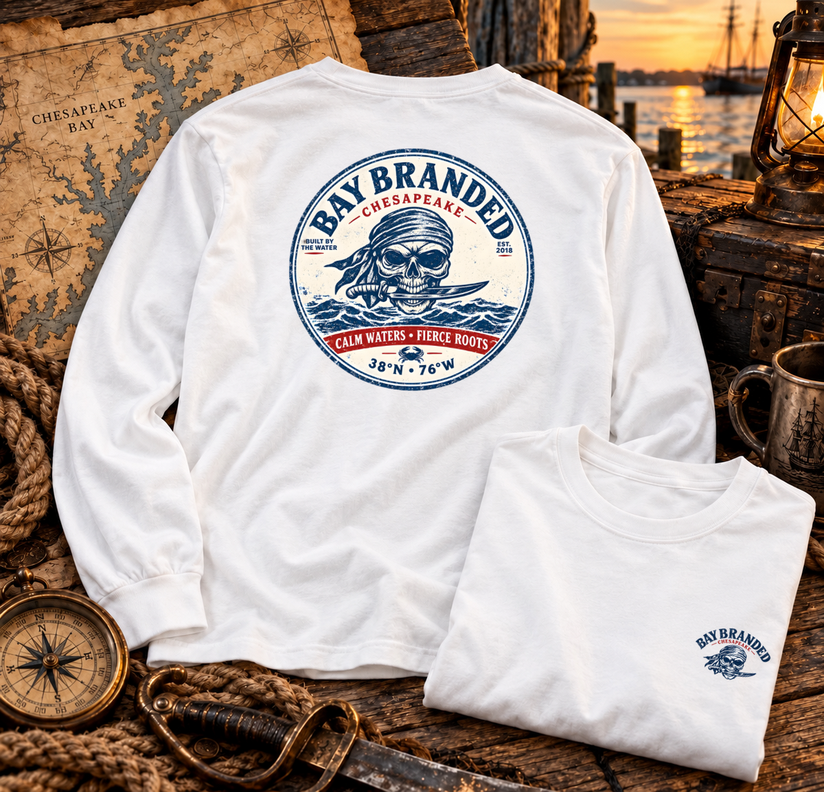 Calm Waters Fierce Roots Pirate Long Shirt