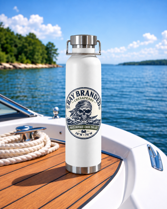 Pirate Inspired Born Too Late - Insulated Water Bottle