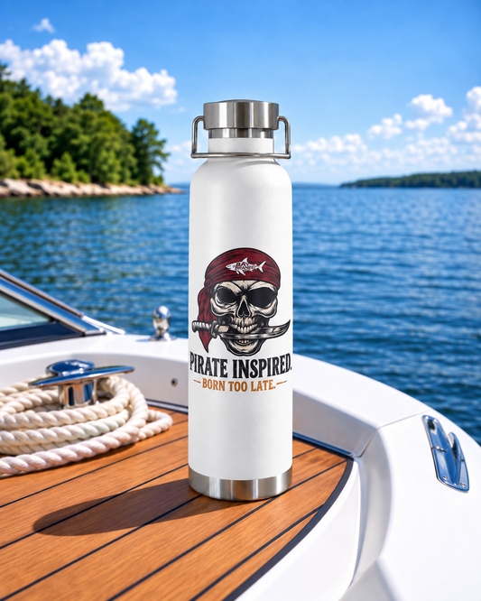Pirate Skull Maroon Bandana - Insulated Water Bottle