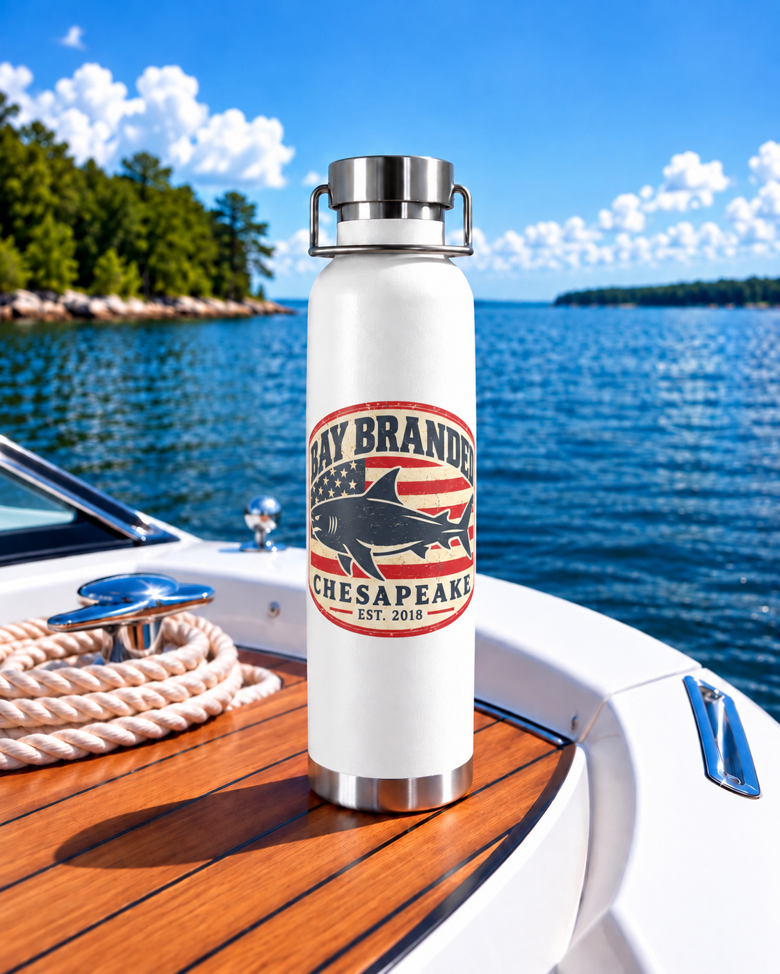 American Flag Megalodon - Insulated Water Bottle