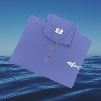 Bay Branded Megalodon Shark Logo Quarter-Zip Sweatshirt