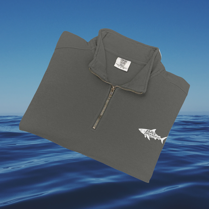 Bay Branded Megalodon Shark Logo Quarter-Zip Sweatshirt